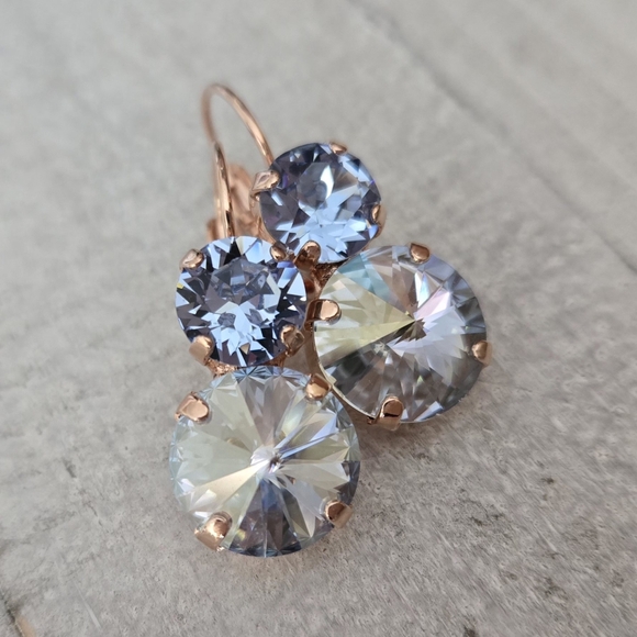 Austrian Crystal Earrings in Rose Gold - Picture 8 of 10